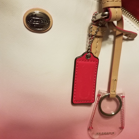 Pink and white Coach w/ Coin Purse - Picture 8 of 16